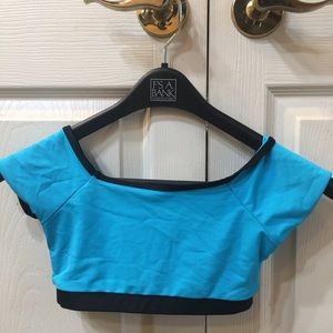 Neon blue crop top